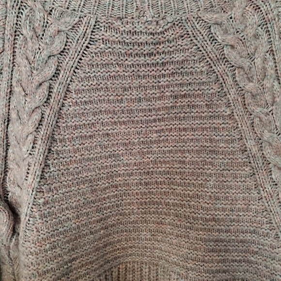 49. Express Pastel Knit Turtle Neck Sweater Lace Up Sleeve Size M - Picture 10 of 11